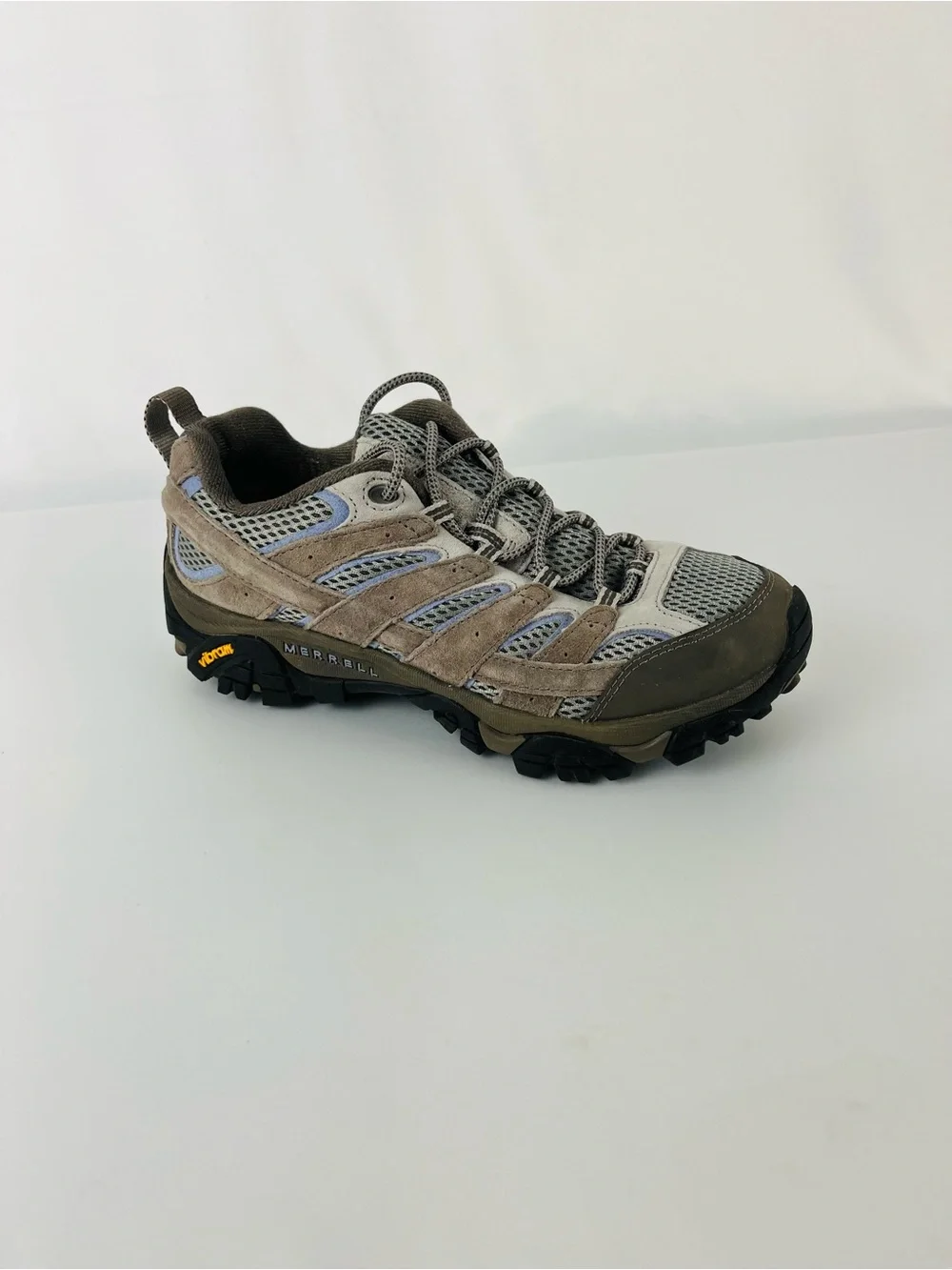 Merrell Women's Moab 2 Vibram Vent Hiking Shoes Falcon Gray and Blue Size 8.5